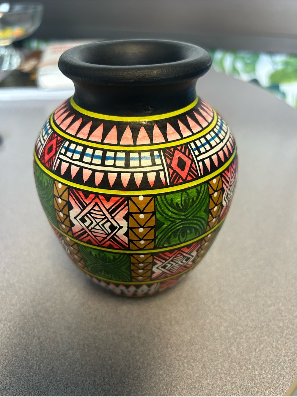 Meticulously hand painted vase
